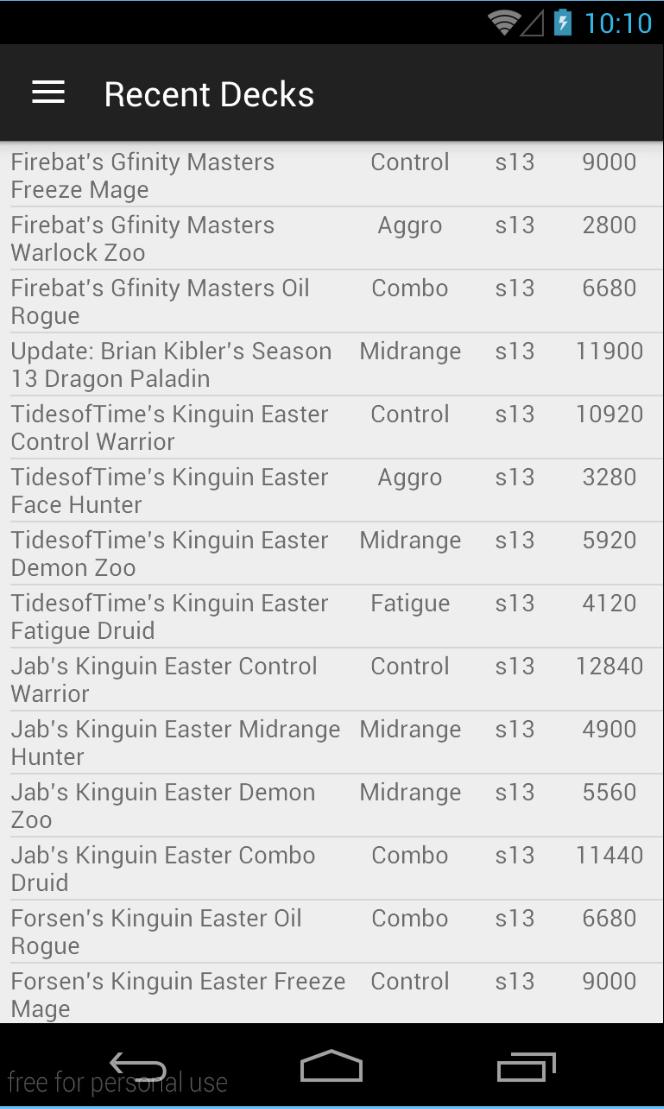 Deck Finder for HS