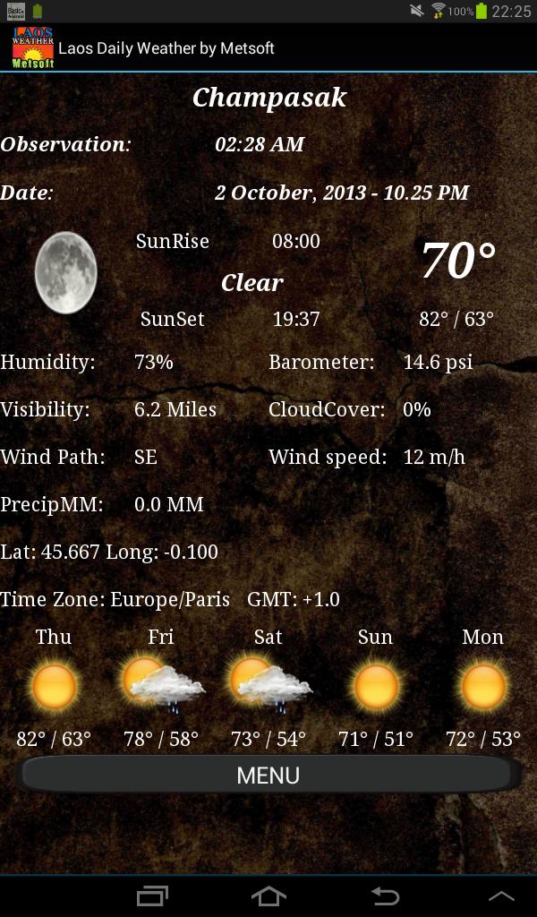 Lao Daily Weather
