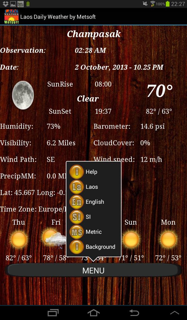 Lao Daily Weather