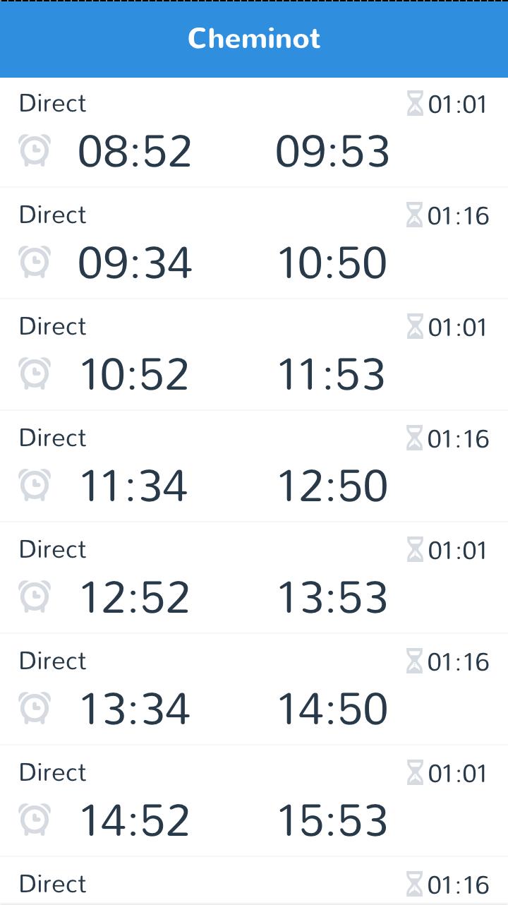 cheminot - horaires de train