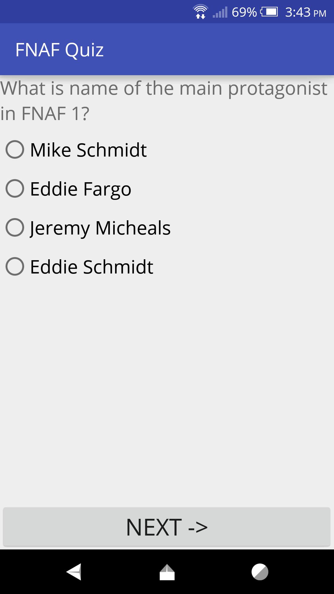 Trivia for FNAF