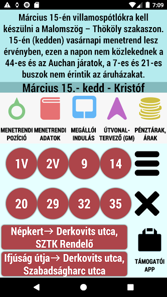 Miskolc  menetrend
