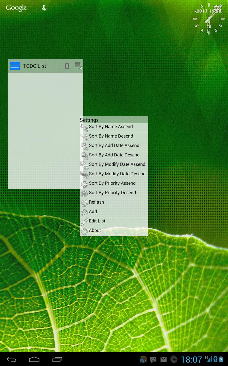 ToDo List widget
