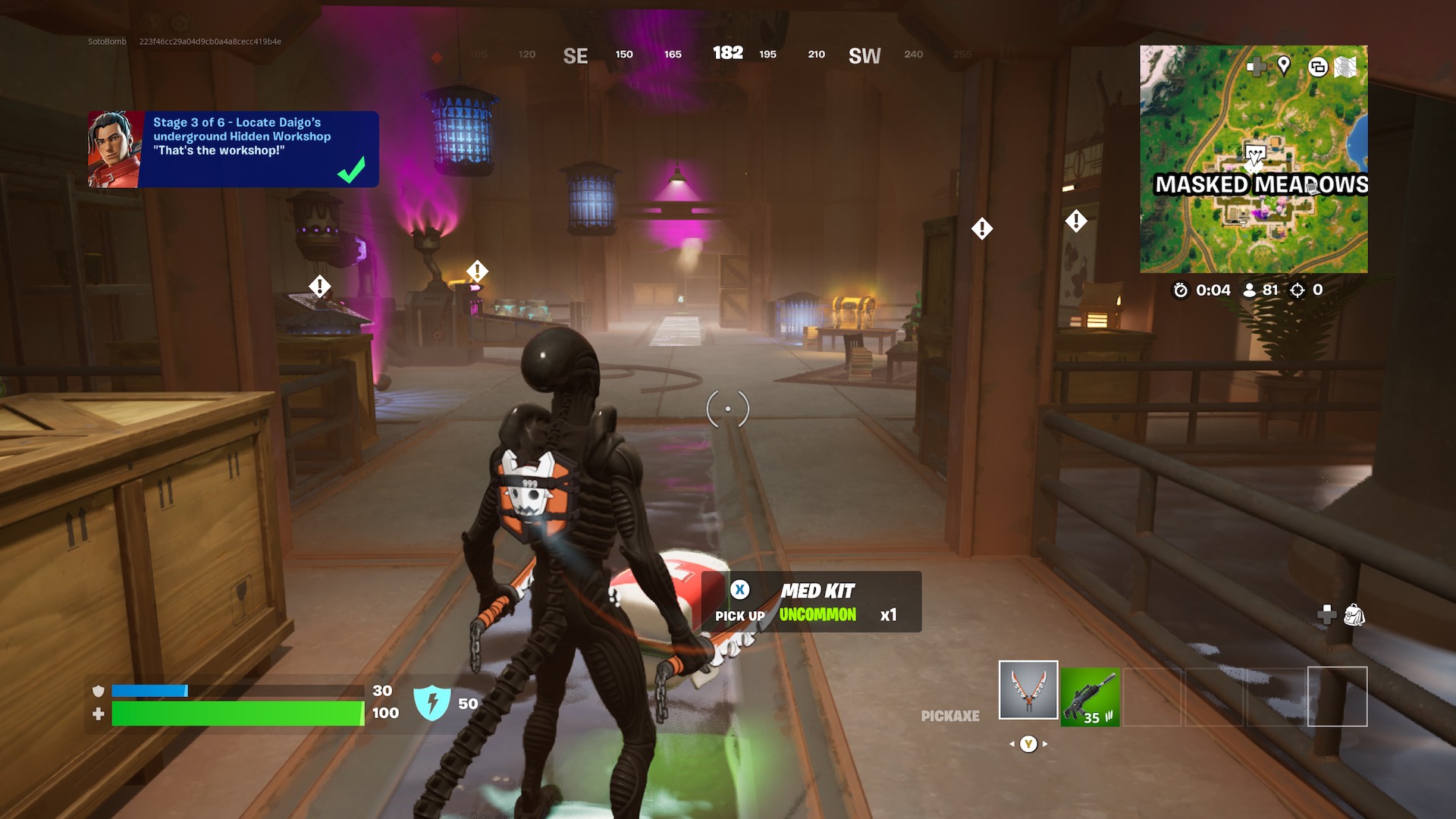 Как найти скрытую семинар Дайго в Fortnite