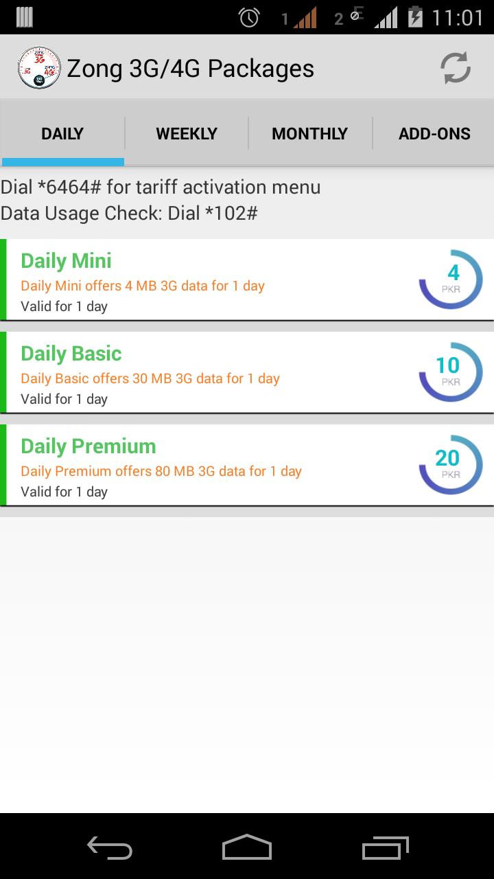 Zong 3G 4G Packages