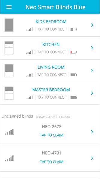 Neo Smart Blinds Blue