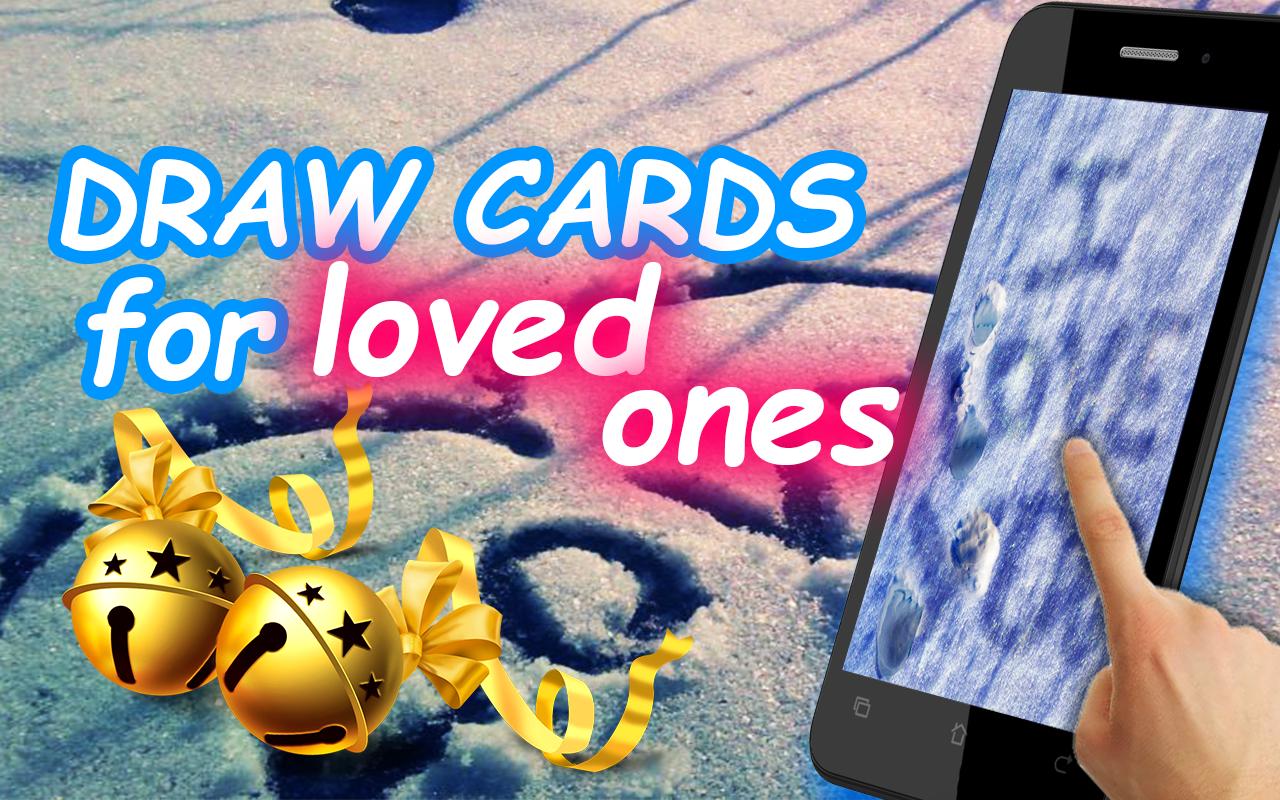 Draw on snow. Greating Card