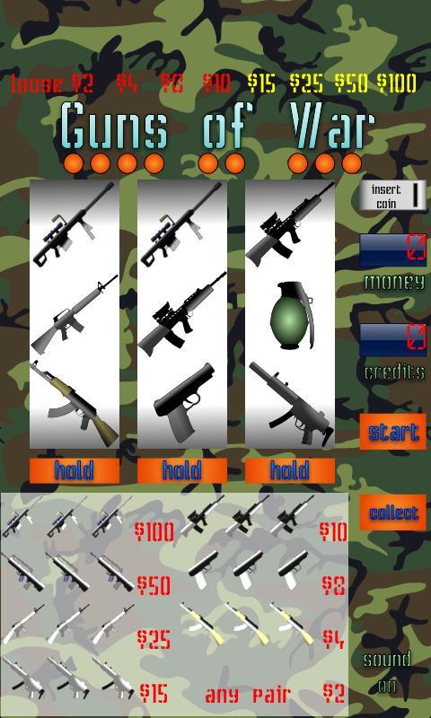 Guns of War Slot Machine