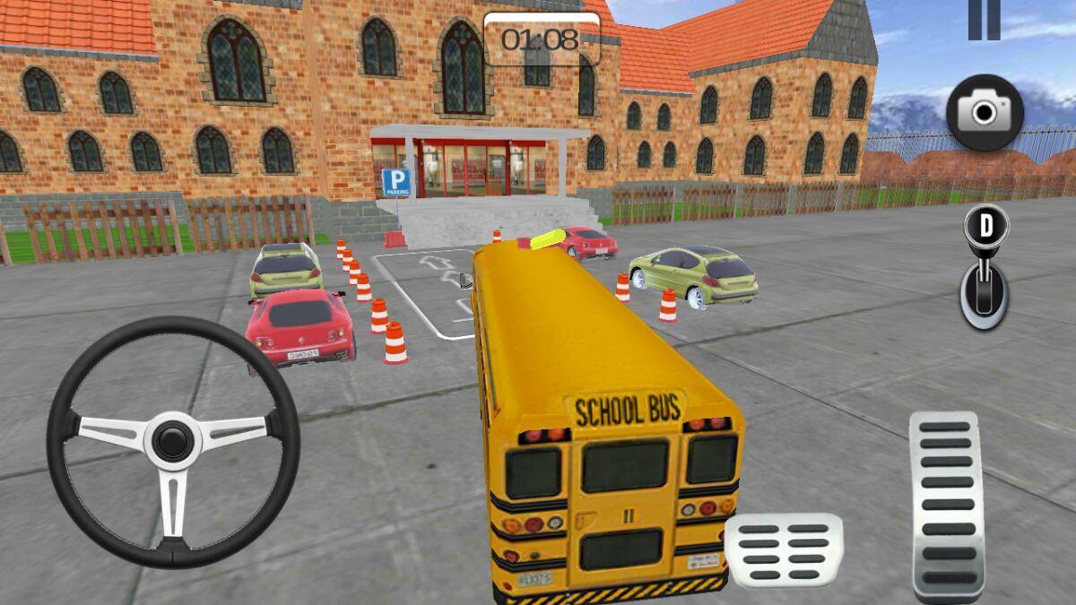High School Bus Parking 3D