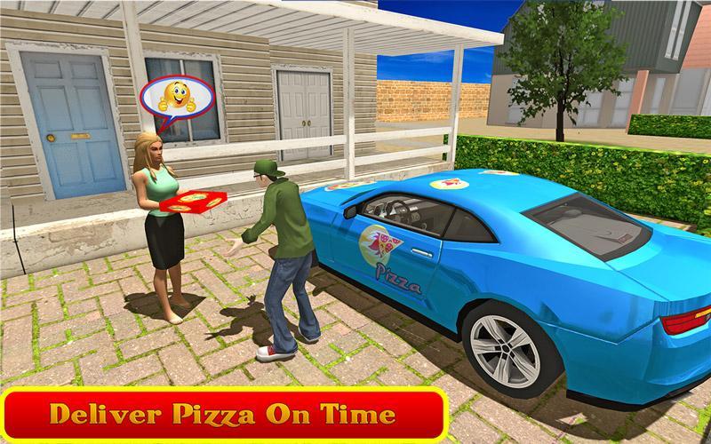 City Car Pizza Delivery Boy