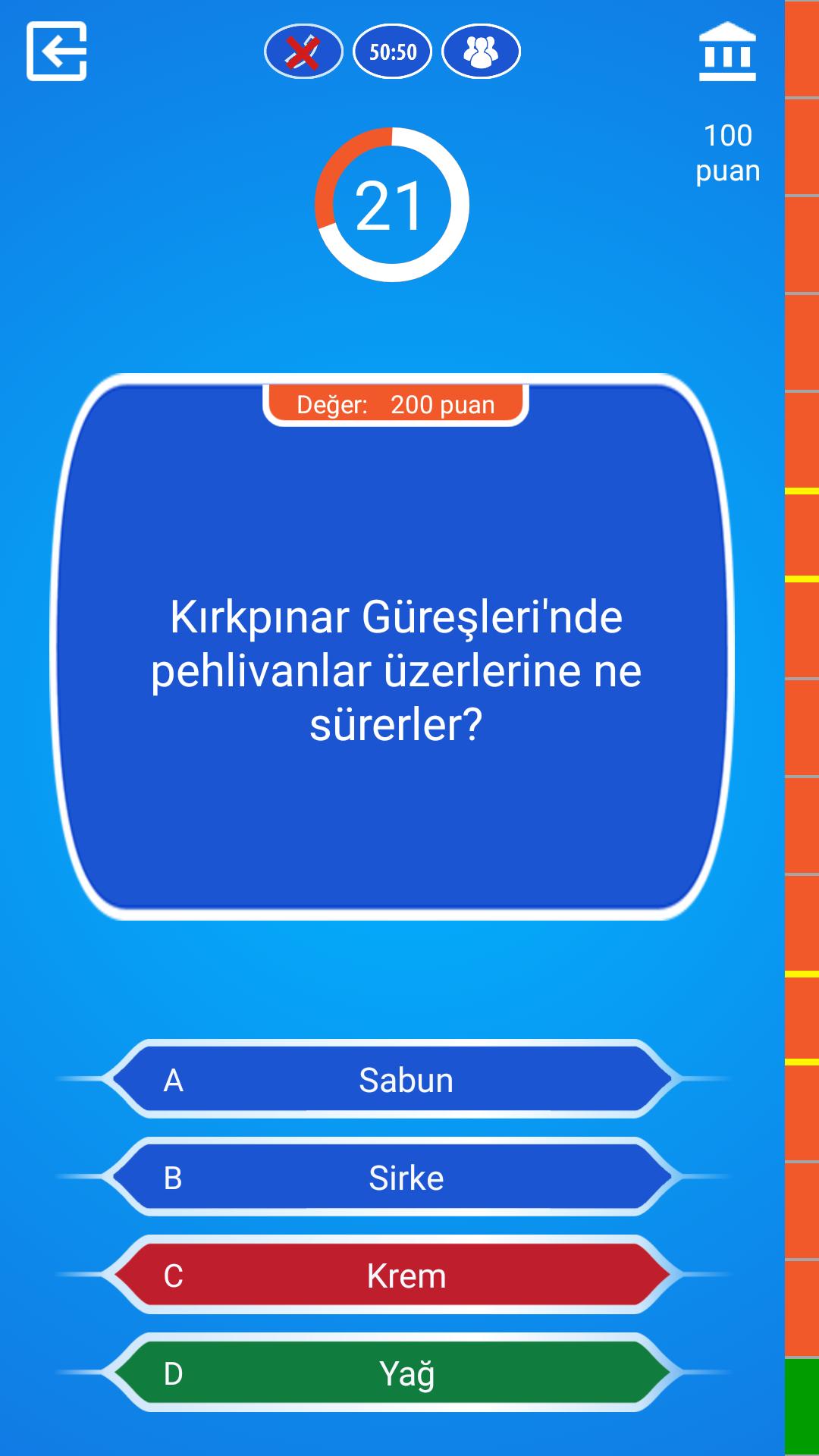 Milyoner 2018 - Millionaire quiz game in Turkish